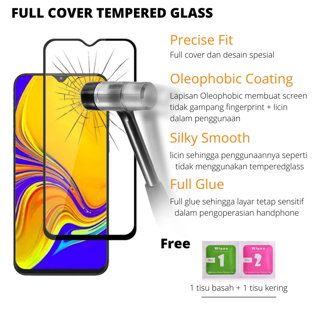 Tempered Glass Full Screen Anti gores Kaca REALME C11 C12 C1 C2 C3 C4 TANAYAACC