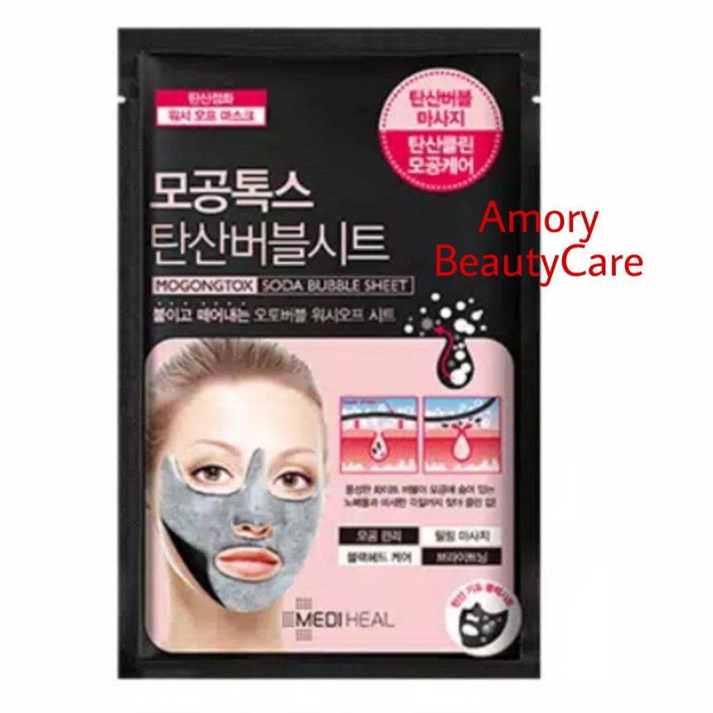 [MEDIHEAL] Mogongtox Soda Bubble Sheet Mask / 100% ORI From KOREA / Masker Wajah