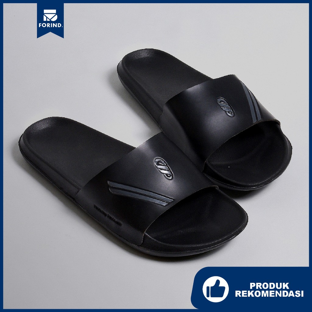 Sandal EVA Ringan Slop Jepit Santai Simple Pria/Men Sendal Footwear |Retro 0.3 Black| FORIND x FSTP