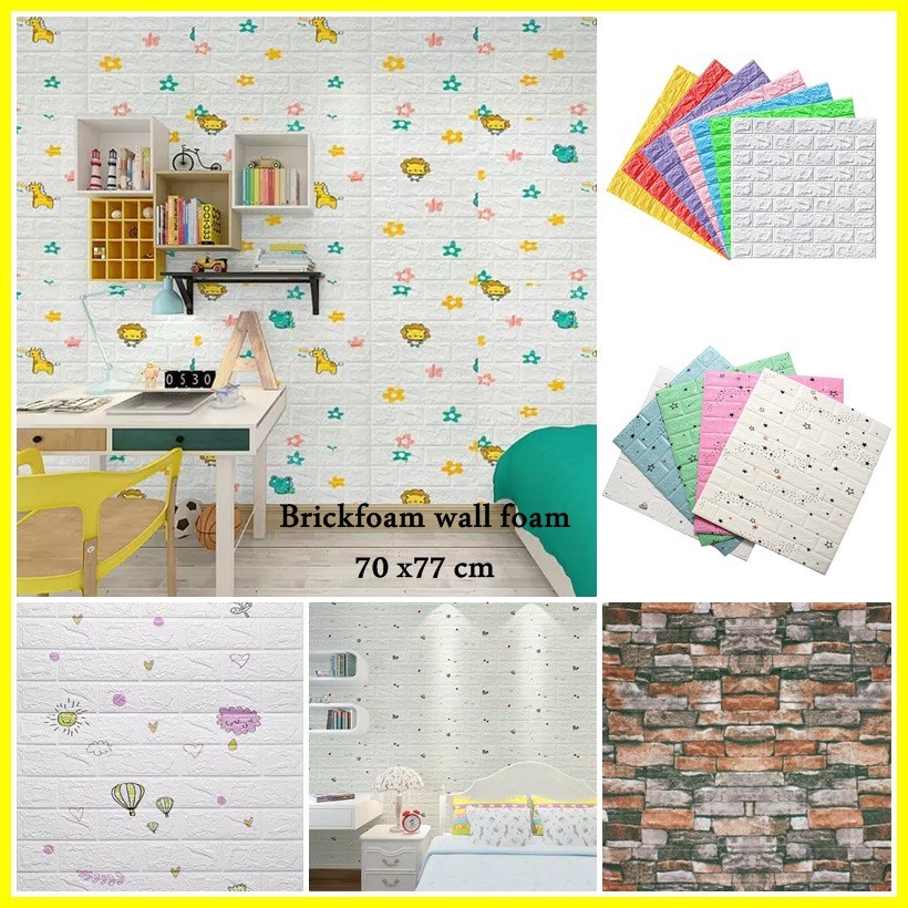 Wallpaper Foam Dinding 3D - Pengaman Bayi dari Benturan Kepala