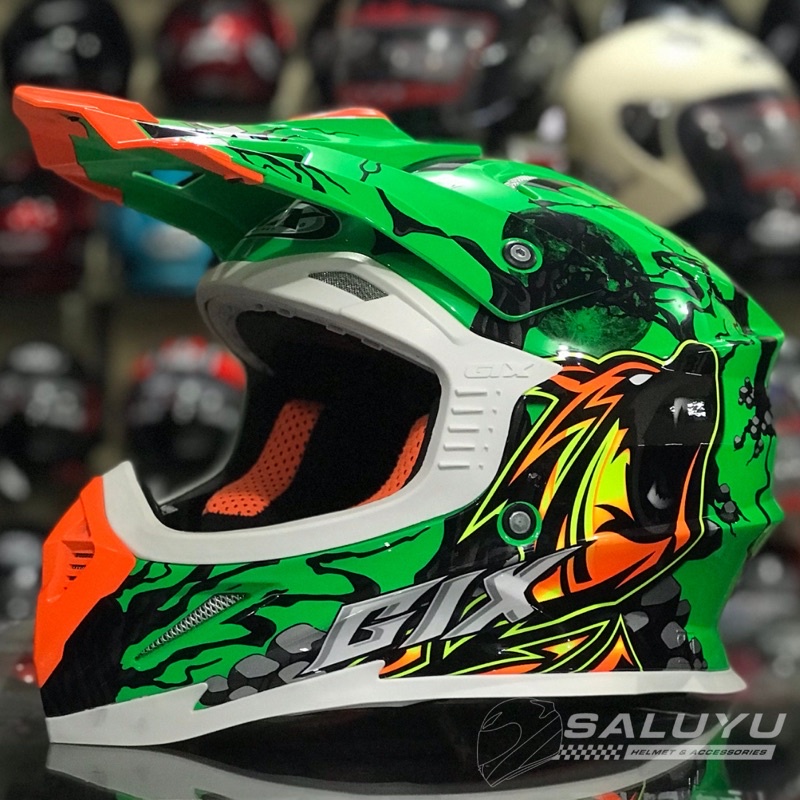 HELM CROSS GIX CROSS MOTIF SE LIST KARET PUTIH