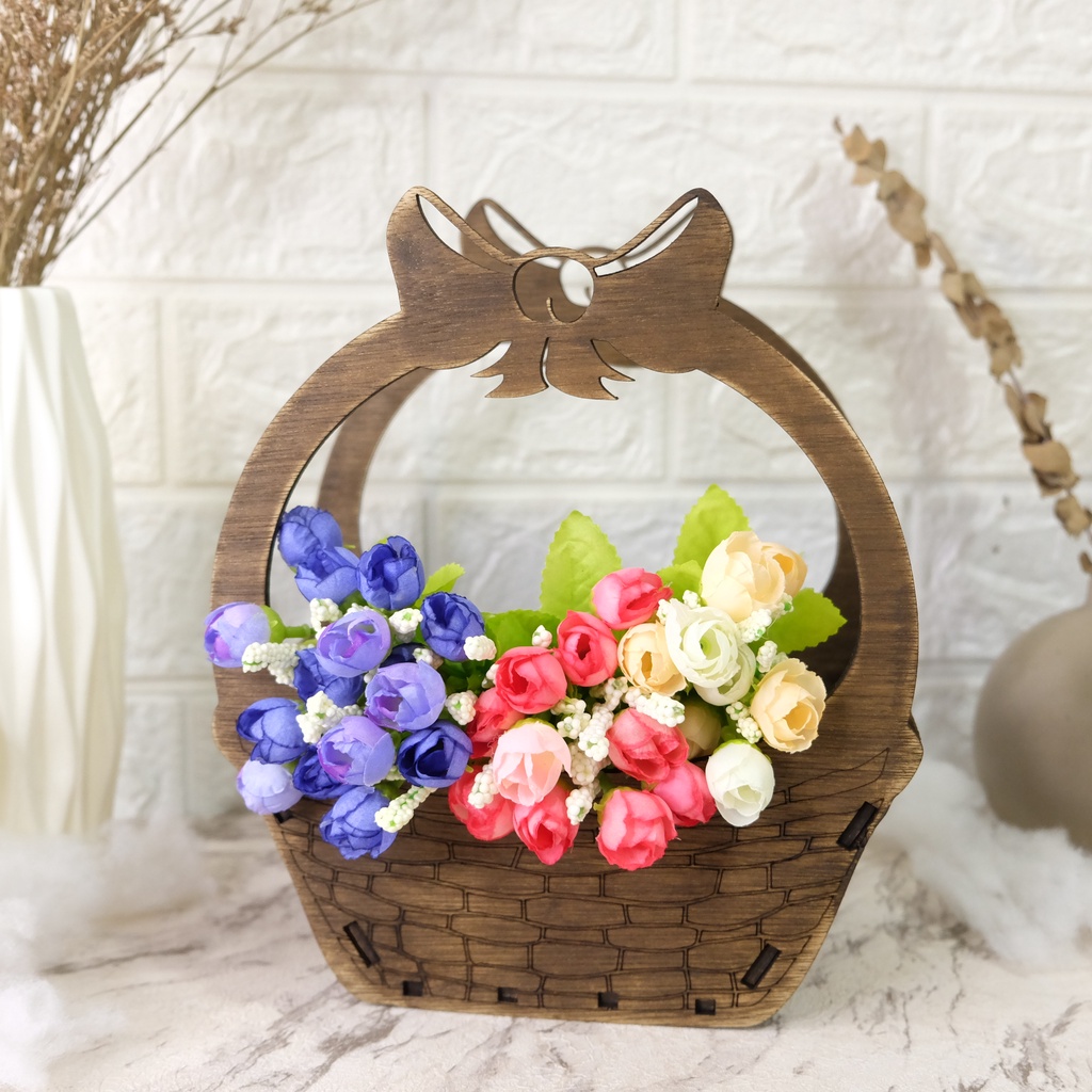 Keranjang Bunga Flower Basket Vintage by Lasercreative