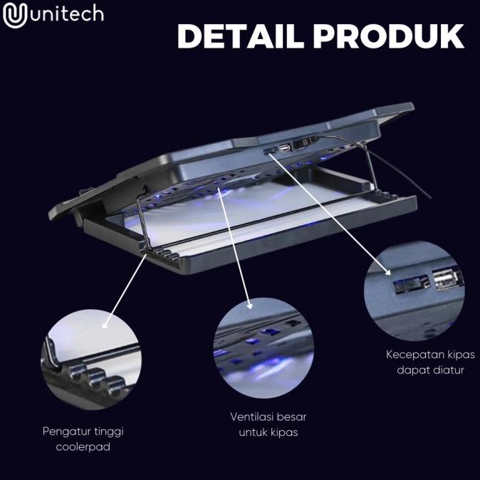TG729 BV169 UNITECH COOLER COOLING PAD LAPTOP 4 FAN SUPER KENCANG F4 B DRFH64641