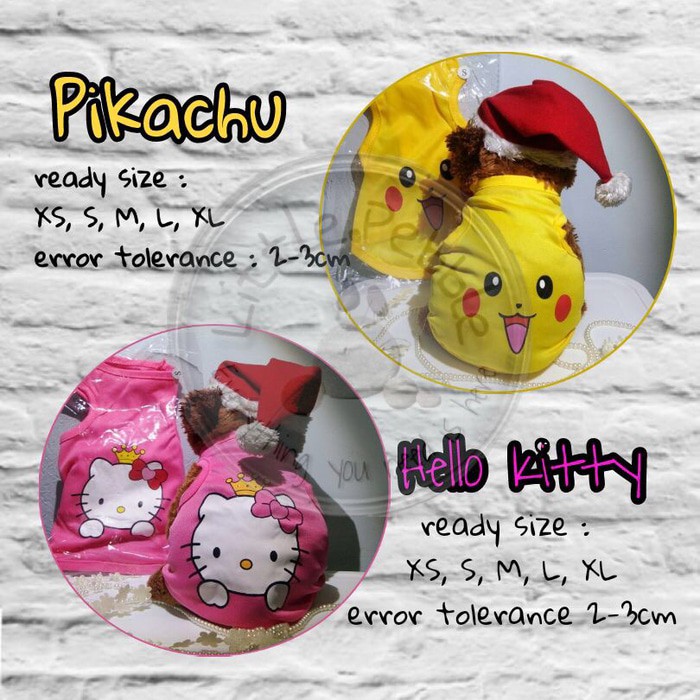 Baju Pikacu &amp; Hello Kitty  Dog Cat