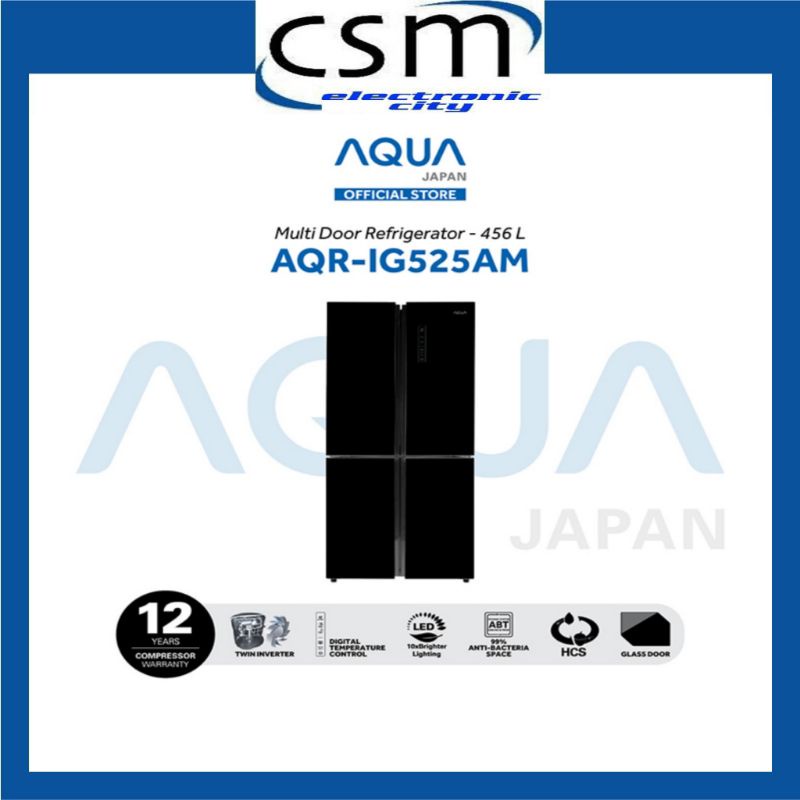 KULKAS AQUA JAPAN AQR IG 525 LEMARI ES 4 PINTU SIDE BY SIDE INVERTER