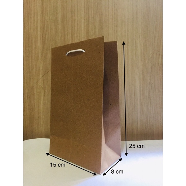 

paper bag polos coklat wafer size 15 x 8 x 25 (PxLxT)