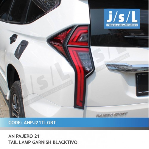 Pajero Sport 2021 2022 2023 Aksesoris Cover Lampu Belakang Stoplamp Hitam JSL