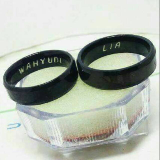 Cincin Couple Nama Black Titanium #1