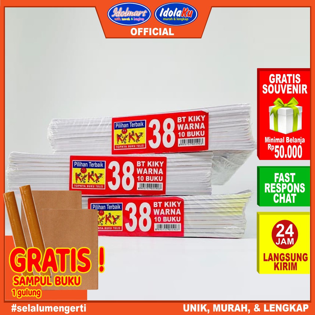 IDOLMART Buku Tulis KIKY isi 38 Lembar - 10 Buku Surabaya