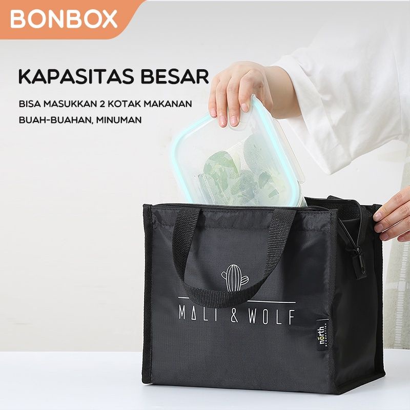 Tas Bekal/Lunch Bag Bonbox BLB20 Large Size/Small Size - Hitam