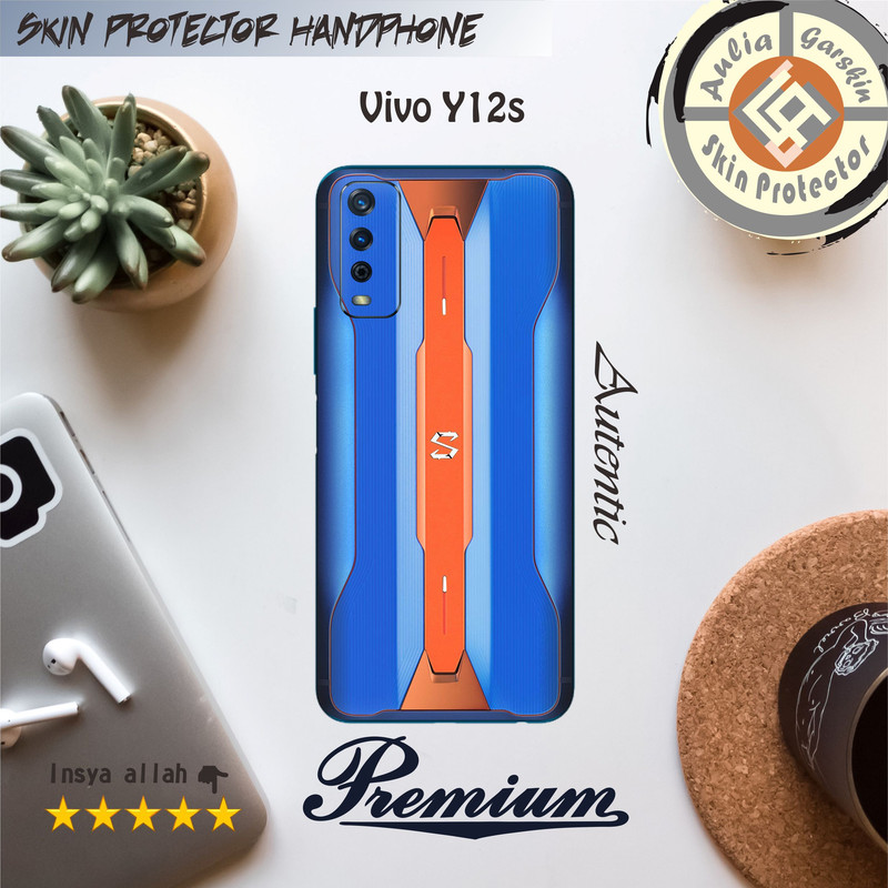 Garskin HP Vivo Y12s Motif shark blue - Free Custom Motif