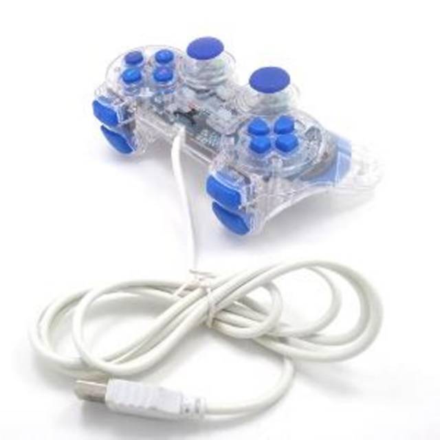 Gamepad Single transparan / Joystick Single getar / Gamepad PC colokan USB / stick PC