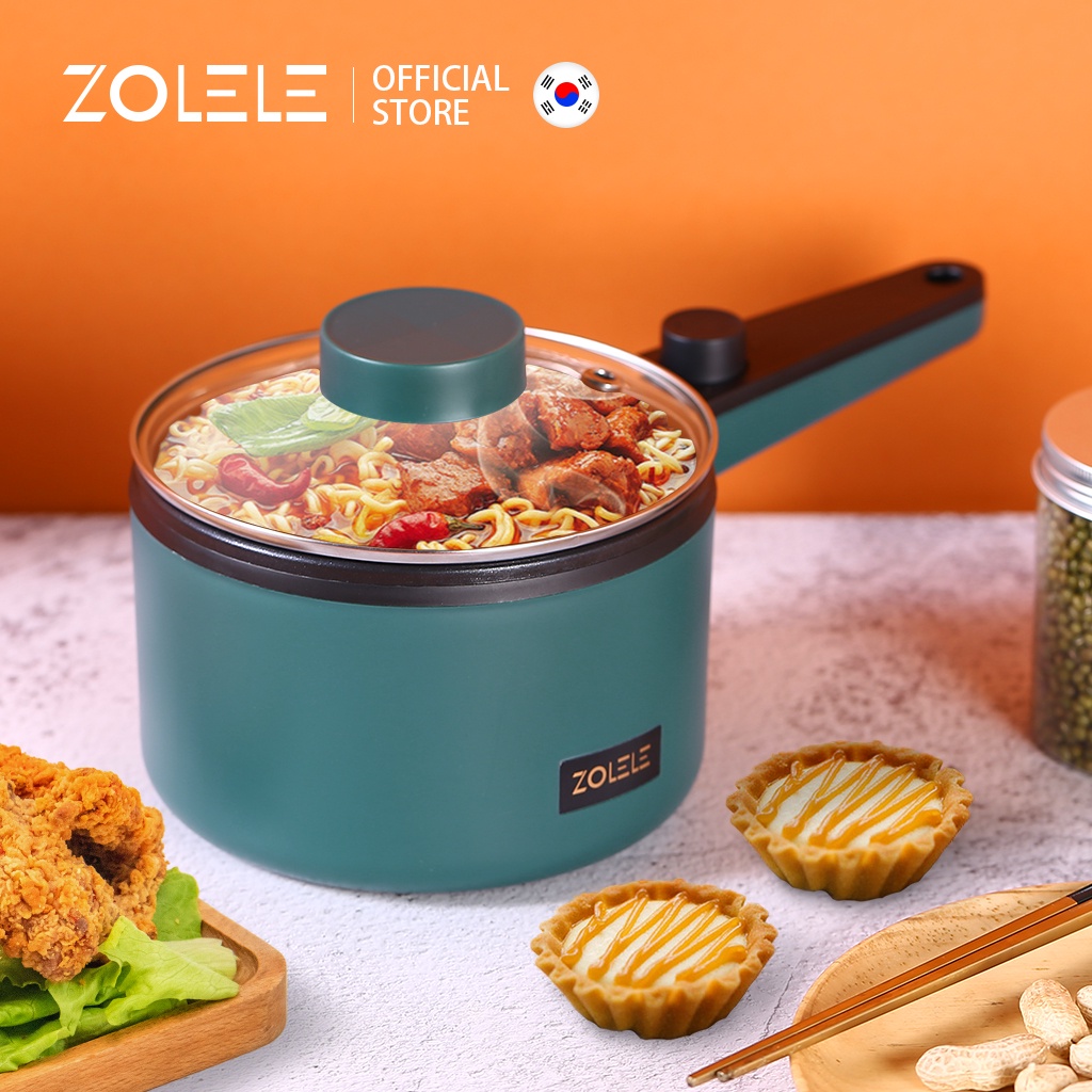 ZOLELE Panci Listrik Rice Cooker 1.2L Mini Non Stick Penanak Nasi Large Capacity Electric Cooker Hot Pot Alat Masak Household Wok Kitchen Portable Fry Pan Kukus Steamer ZC001