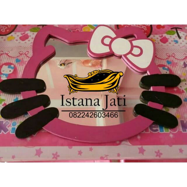 Figura cermin hello kitty/figura kaca hello kitty/bufet tv minimalis/meja rias duco/nakas retro jati