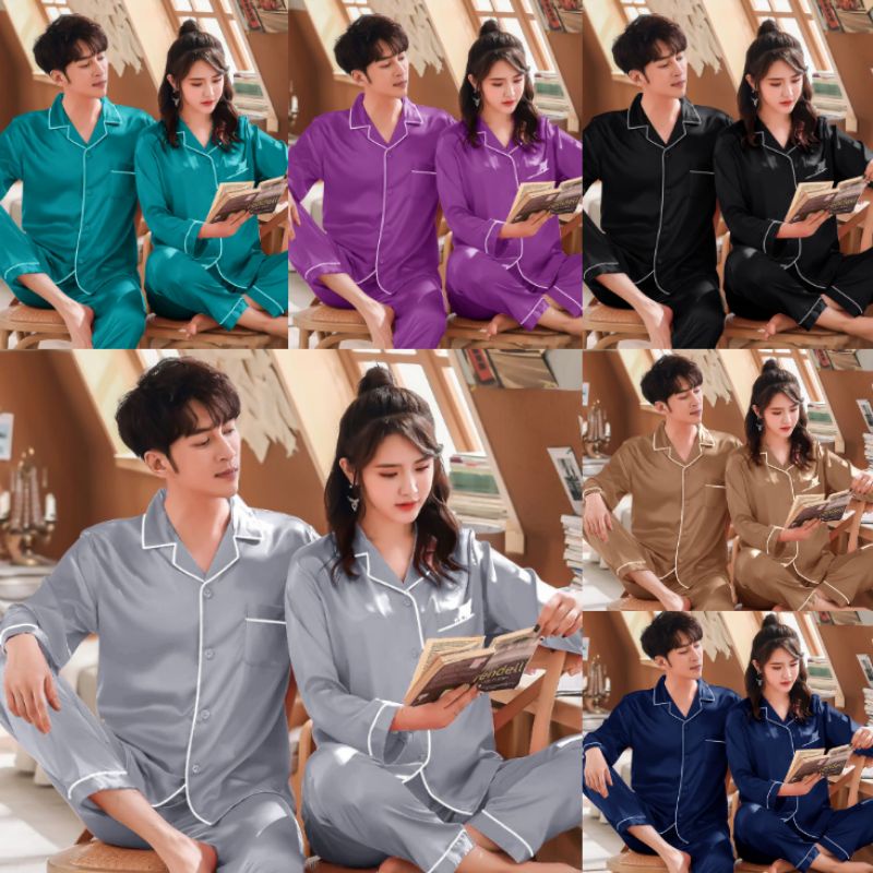 BAJU TIDUR JUMBO LENGAN PANJANG SUAMI/ISTRI/CEWEK/COWOK/PRIA/WANITA PIYAMA SET