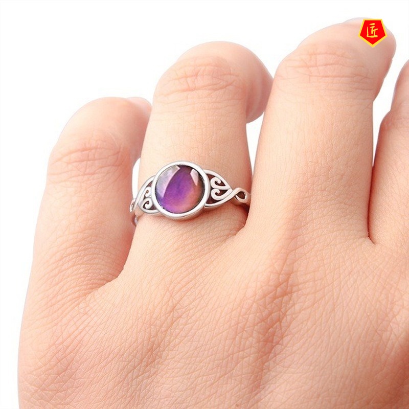 [Ready Stock]Creative Temperature Sensing Color Changing Ring Retro