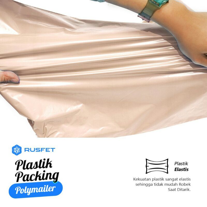 AMPLOP PLASTIK POLYMAILER NUDE PINK | ADA KANTONG ALAMAT 25*33cm