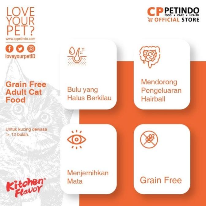 

Grab Gojek Kitchen Flavor Grain Free Adult Cat Food 8Kg Kf Adult