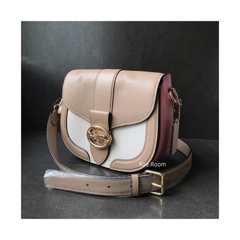 Georgie Saddle Bag in Colorblock Taupe Multi