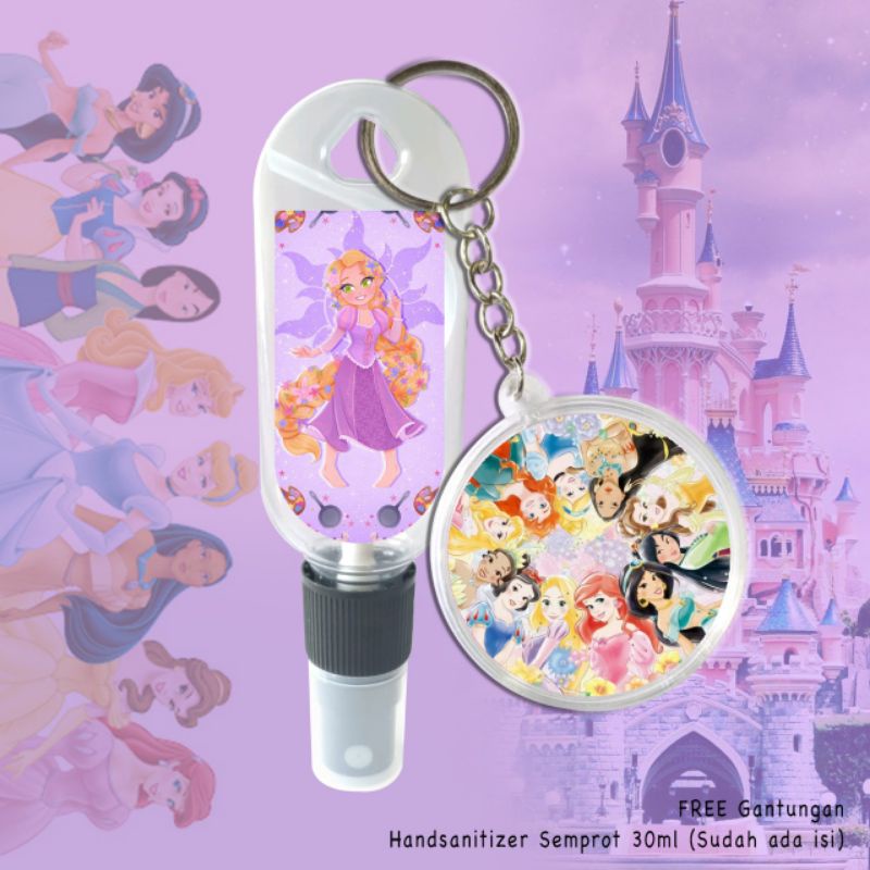 FREE GANTUNGAN KUNCI!! HAND SANITIZER ALL PRINCESS/ARIEL/MOANA/AURORA/SNOW WHITE/RAPUNZEL/JASMINE