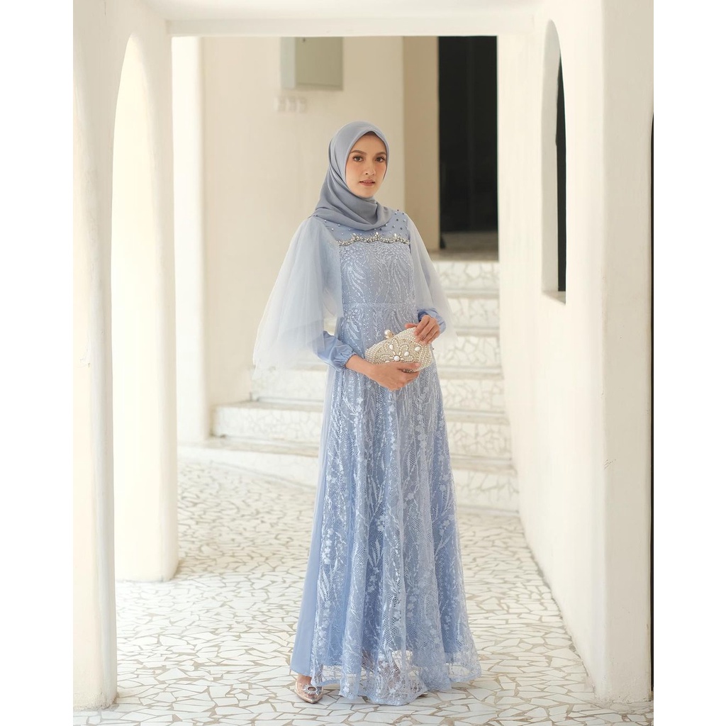 GAMIS BROKAT NADINE LUNA VEKKA MODEL TERBARU | GAMIS WANITA MUSLIMAH SYAR'I MEWAH MURAH MODERN | GAMIS LEBARAN MODERN-1