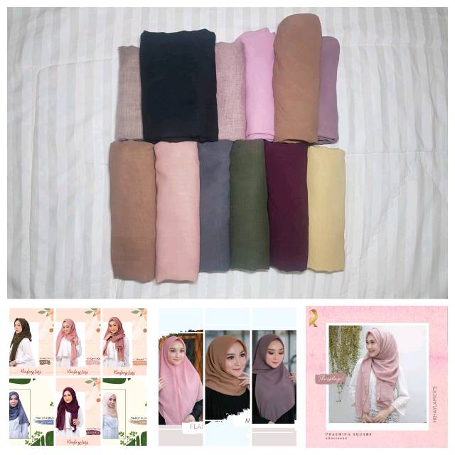 PRELOVED PASHMINA SQUARE & INSTAN HIJAB BY KHAYLA HIJAB