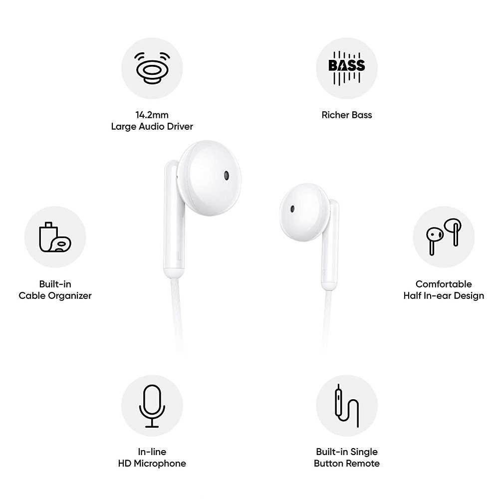 Realme Buds Classic Wired Earphones with HD Microphone (Replika 1:1)