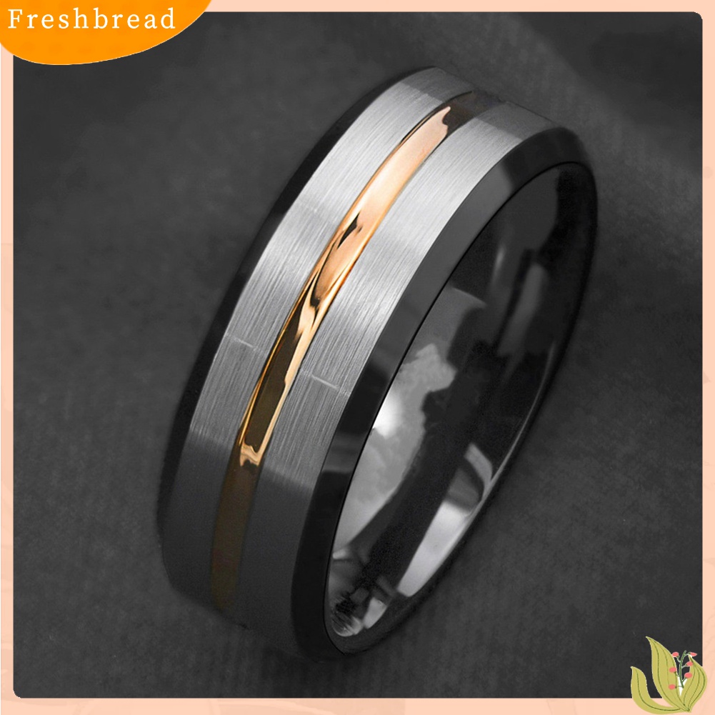 [TERLARIS]Fashion Men Matte Stripe Titanium Steel Band Ring Wedding Party Jewelry Gift