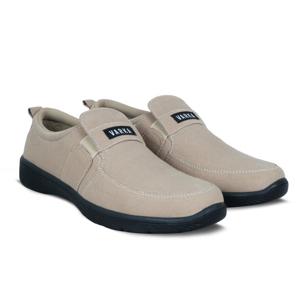 Sepatu Slip On Pria V 670 Brand Varka Sepatu Casual Santai Murah Berkualitas Warna Krem