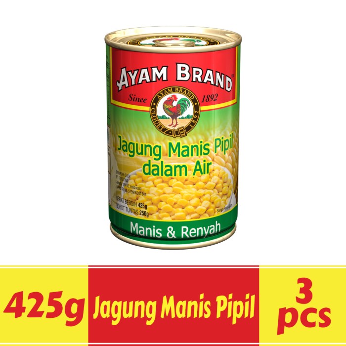 

f0fbfe0 Paket Isi 3 Pcs Jagung Manis Pipil Kaleng Ayam Brand 425Gr Ds1Gkk