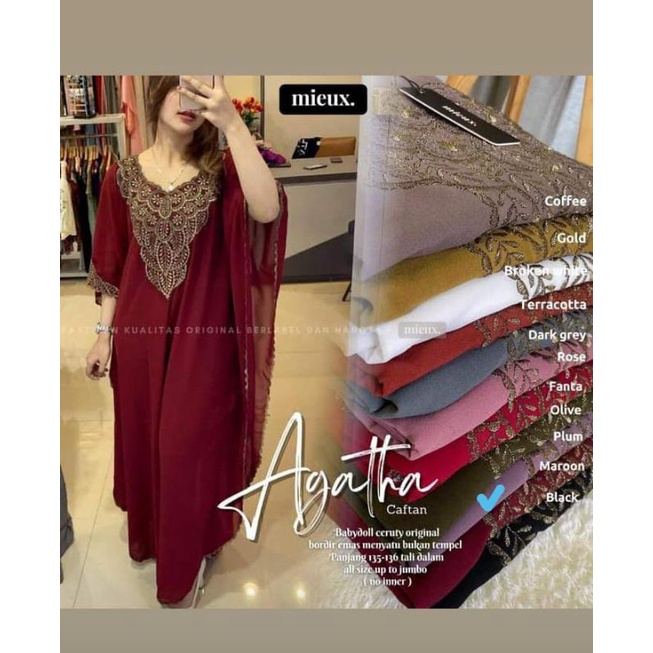 ABAYA KAFTAN AGATHA BY MIEUX-palova maxy by uwais original