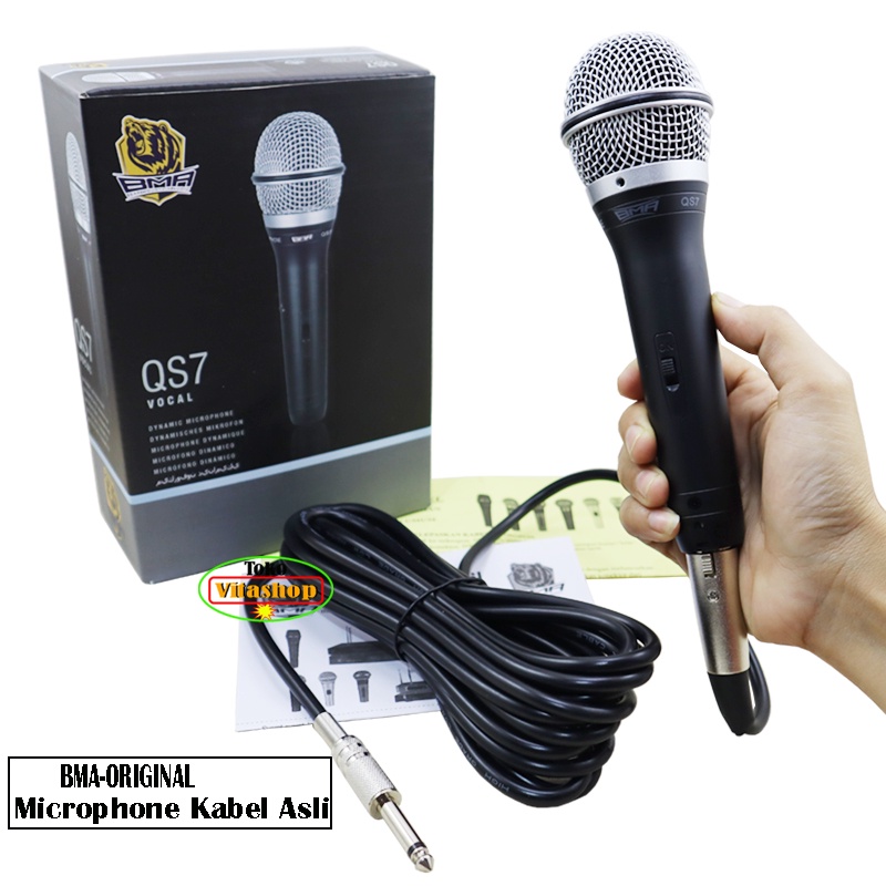 MIC KABEL BMA QS7 MICROPHONE ORIGINAL MIK DYNAMIK MIKROPON PROFESIONAL
