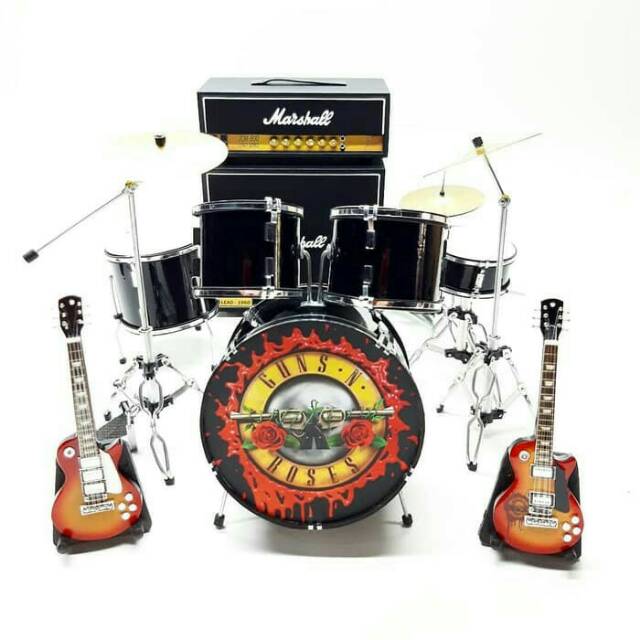 Miniatur gitar guns n roses plus mini gitar plus mini ampli marshall