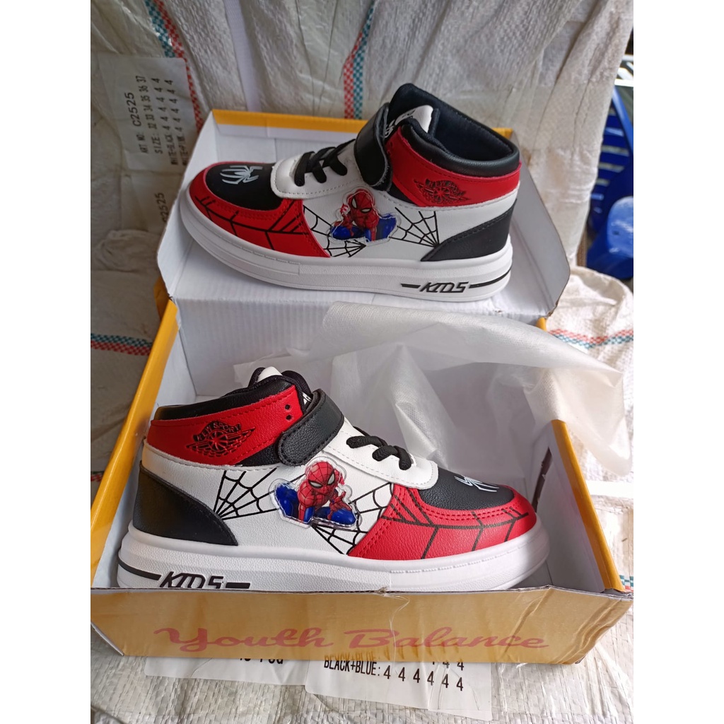 sepatu anak laki-laki motif  spidernan import l youth balance 2522 ukuran (26-37) || COD || sepatu import berkualitas tinggi karakter spiderman