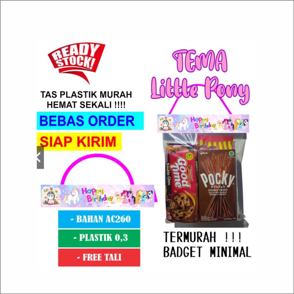 

UNICORN LITTLE PONY GOODIE BAG MURAH TAS PLASTIK plastik ultah di Tokoblacu