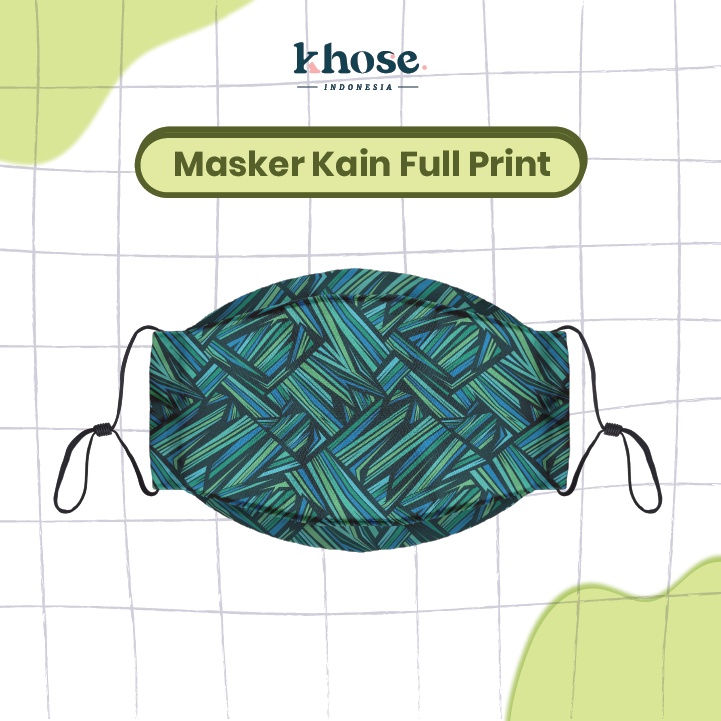 KHOSE Masker Kain 3D 3Ply Ukuran Dewasa dan Anak Water Resistant FULL PRINT / Masker Lucu Murah