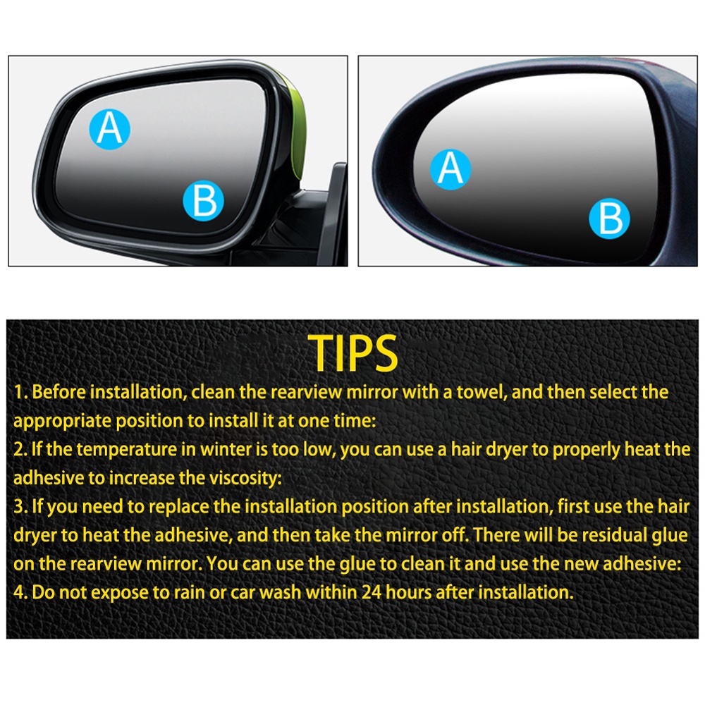 2pieces Car Mirrors Blind spot Slim Kaca Cermin Spion Mini Tambahan Mobil Motor Kaca Spion Mini Tambahan Blind Spot