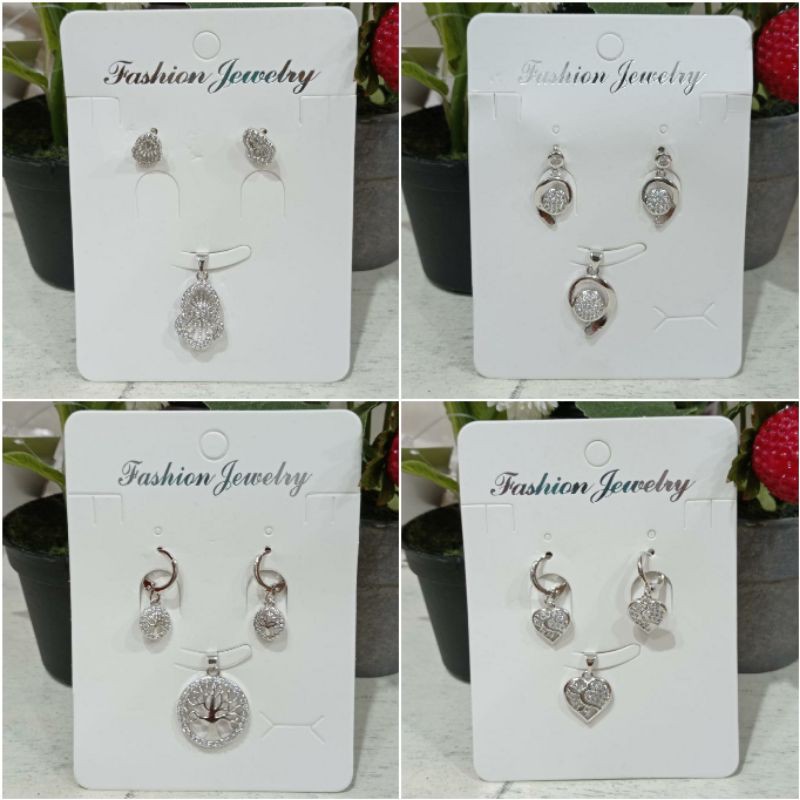 Fourfashion Set Anting+Liontin Perhiasan Wanita Kekinian YT113