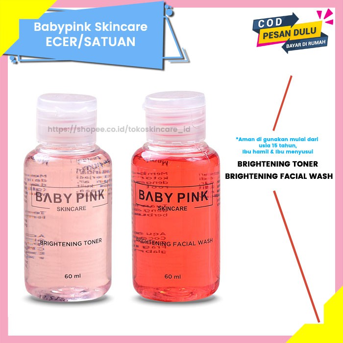 Babypink Toner &amp; Brightening Facial Wash | Baby Pink Skincare Ecer Original Aman Resmi BPOM