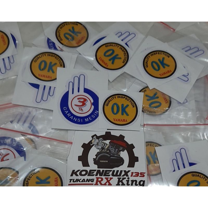 STICKER OK DAN GARANSI MESIN