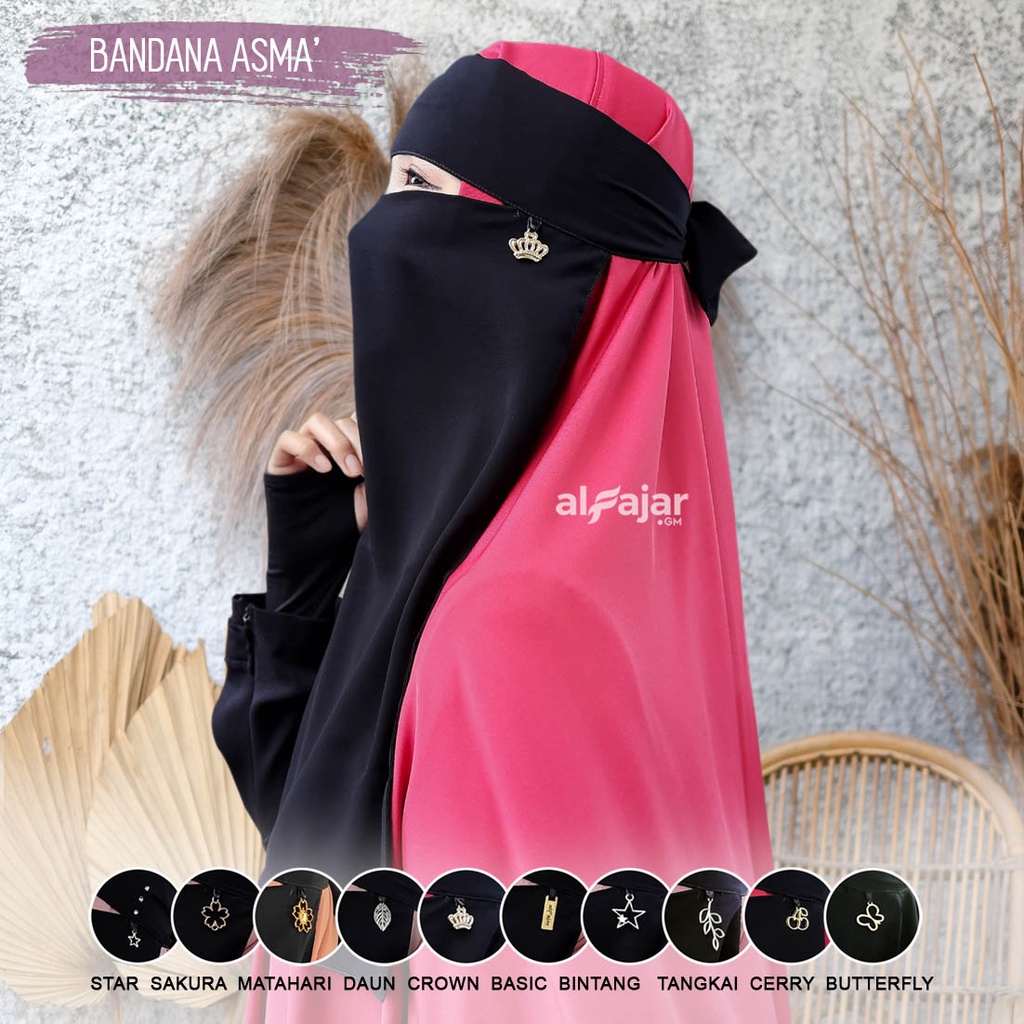 Cadar Niqab Tali Cantik Kekinian Dua layer Asma Sifon Silky by Alfajar Griya Muslim