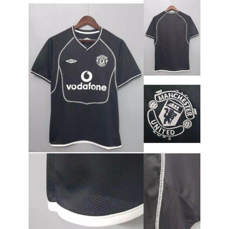 Jersey Kaos Baju Bola MU Manchester United GK Goalkeeper Kiper Retro Classic Hitam Black XXL 2002