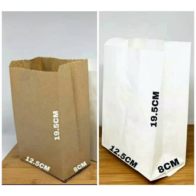 Jual Paper Bag Sedang 100 Lembar Kantong Kertas Putih Packaging Kemasan