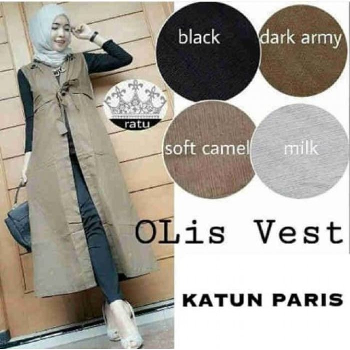 Olis Vest Outer Wanita Baju Muslim Rompi Muslim