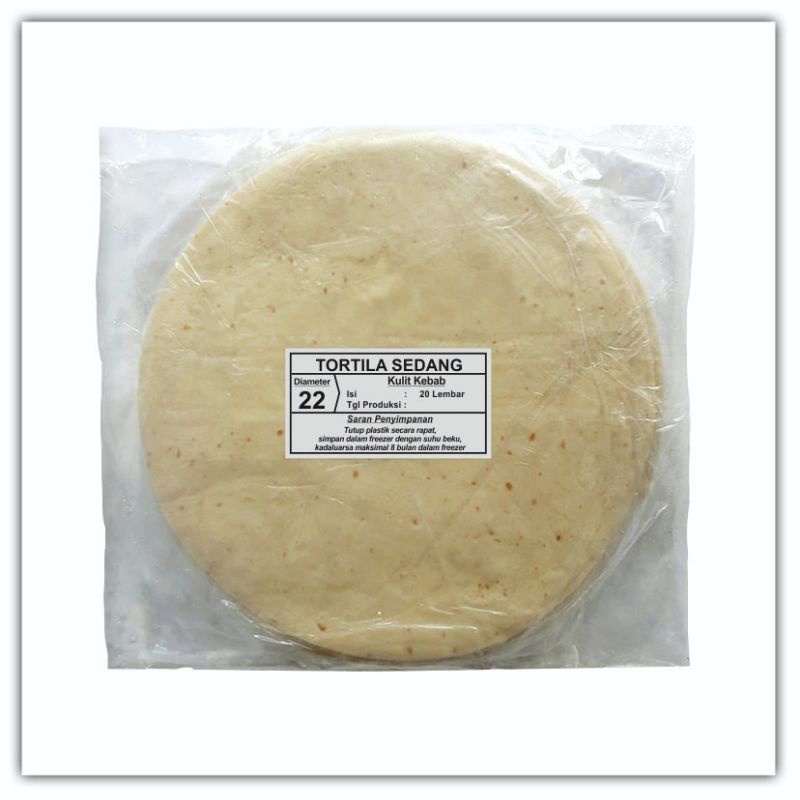

Kulit kebab sedang TS tortila kebab medium diameter 22 cm isi 20