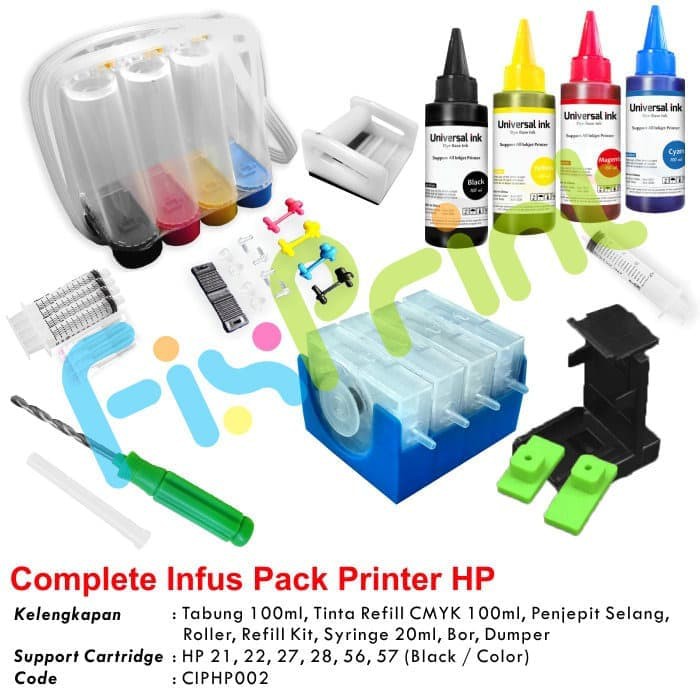 Murah Paket Tinta Infus Printer HP 1000 2135 1112 1115 1515 1050 2050 3050 Elegan