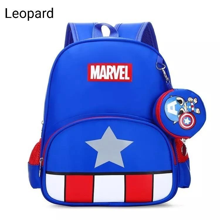 Tas Anak Laki Laki Marvel Motif Spiderman Captain America Tas Ransel Sekolah Anak Laki Laki