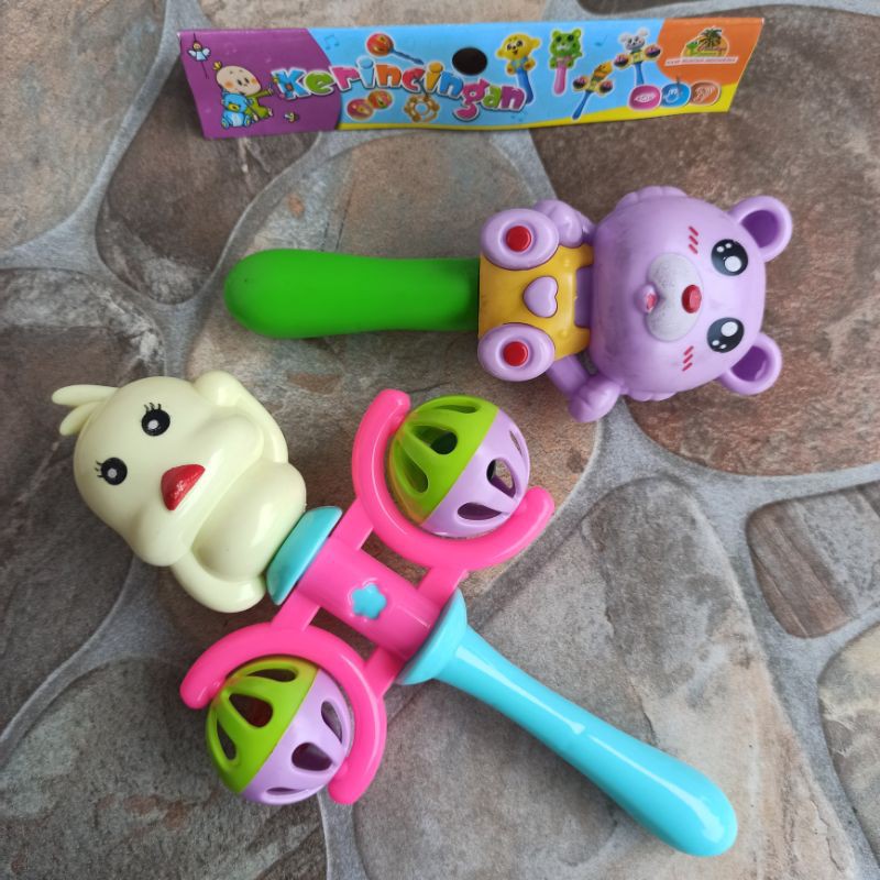 2 PCS KERINCINGAN BAYI /Kincring / krincingan kincringan bayi - mainan bayi murah-2