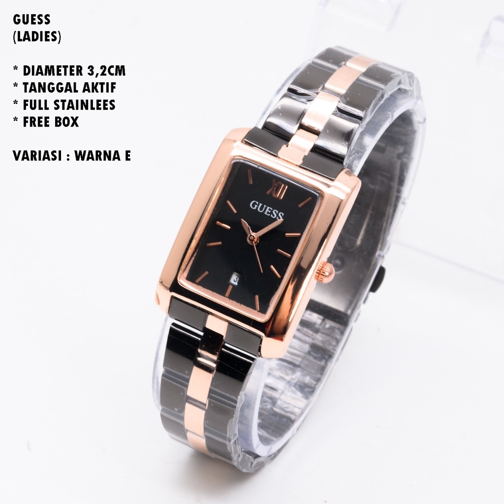 JAM TANGAN WANITA GUESS RANTAI BODY SEGI TANGGAL AKTIF