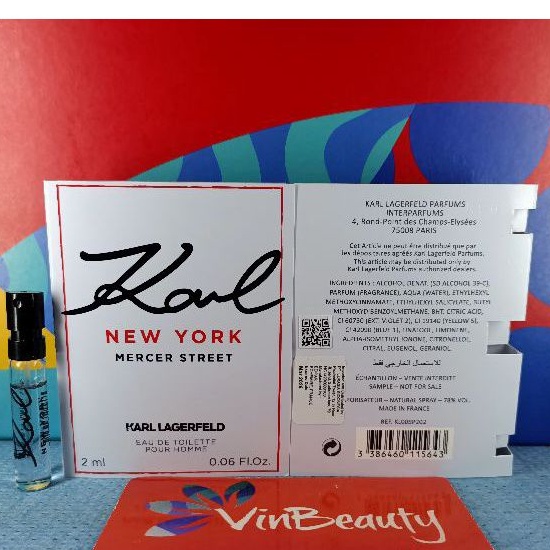 Vial Parfum OriginaL Karl Lagerfeld New York Mercer Street EDT Pour Homme 2 ml Murah